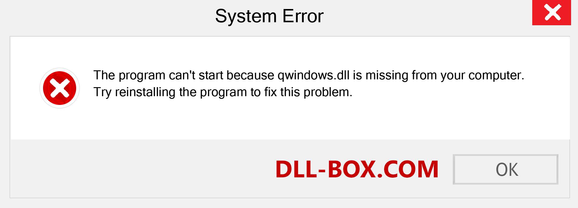  qwindows.dll file is missing?. Download for Windows 7, 8, 10 - Fix  qwindows dll Missing Error on Windows, photos, images